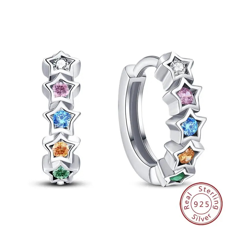 925 Sterling Silver Lotus Zircon Drop Earrings Women Wedding Classic Jewelry