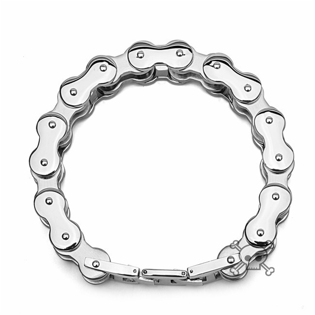 9 in X 18mm Stainless Steel Motorcycle Bike Chain Link Bracelet Gifts US Seller