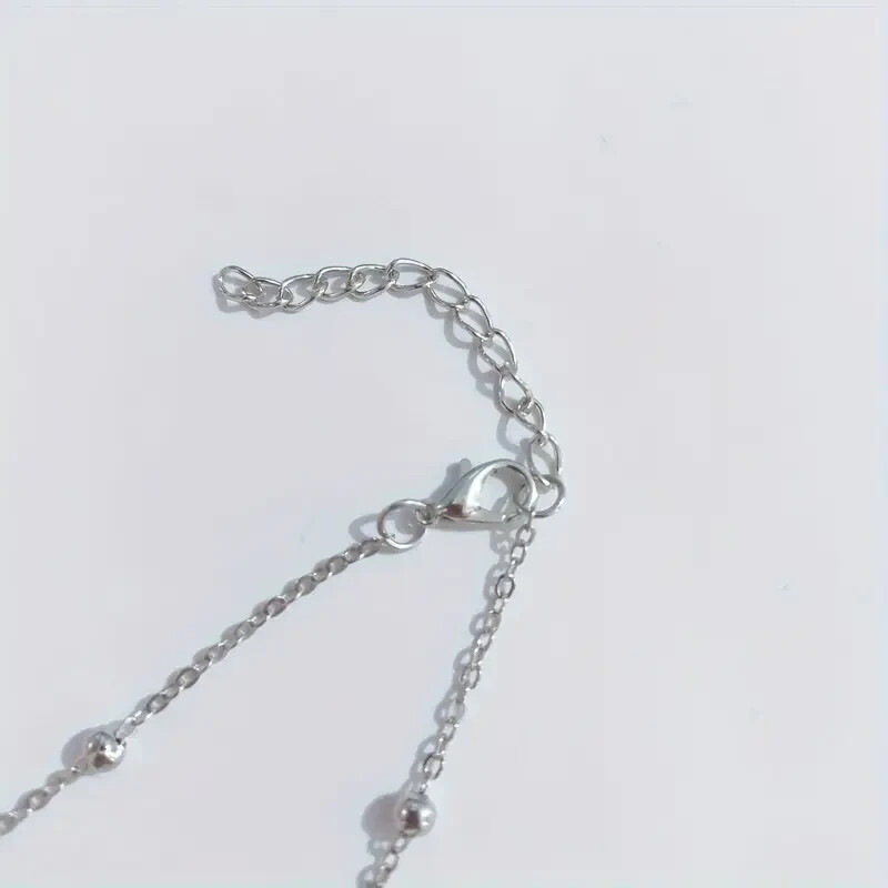 1pc Sterling Silver Bohemian Style Anklet With Paw Print Charm Adjustable Chain