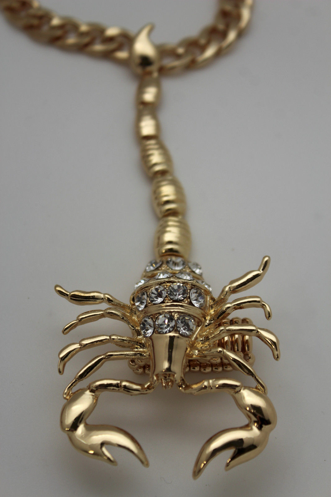 New Women Shinny Gold Scorpion Hand Chains Slave Bracelet Ring Fashion Jewelry