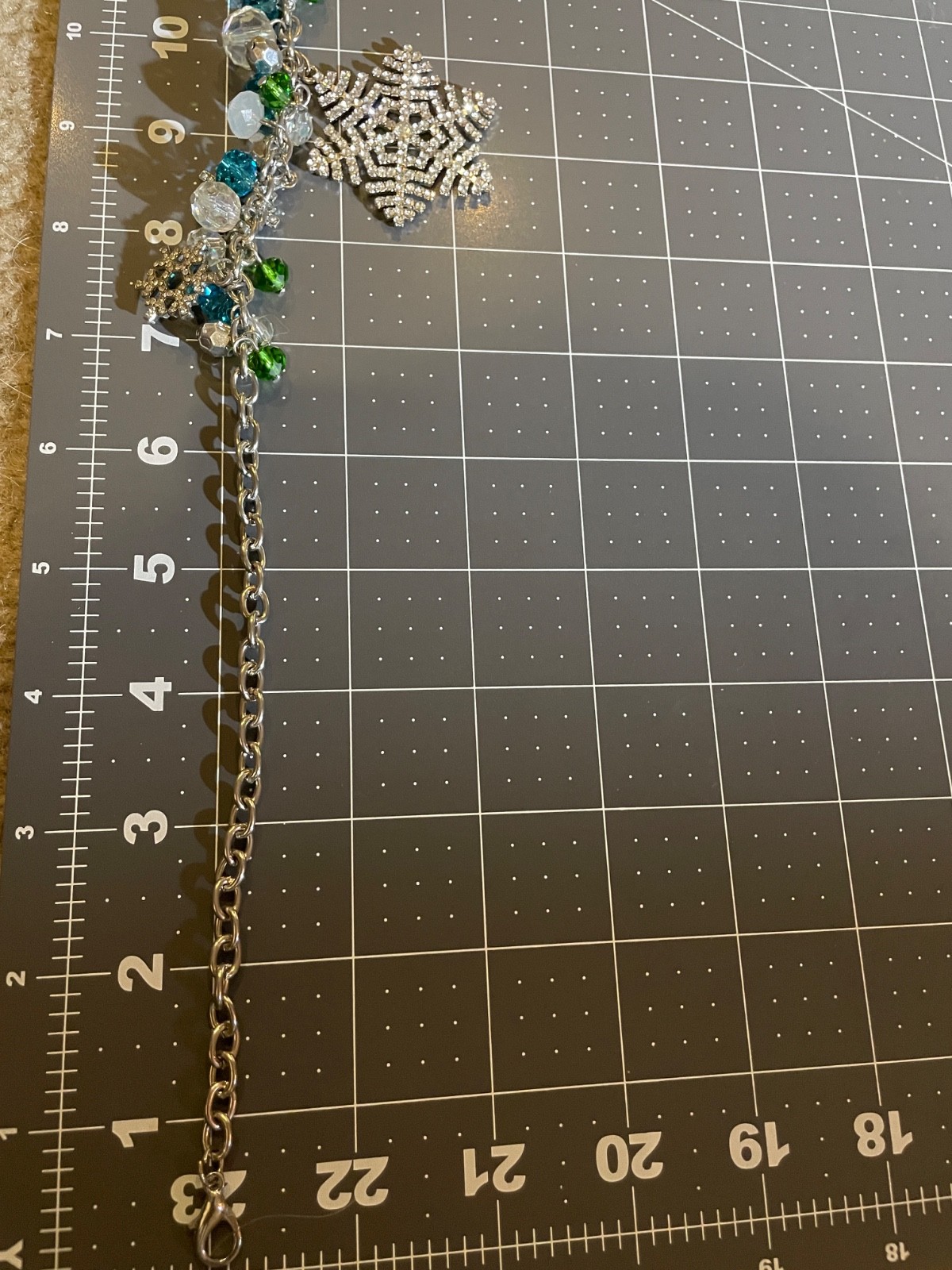 Pier 1 Snowflake Necklace Bracelet Set 19-21″ Holiday Christmas Rhinestone Charm