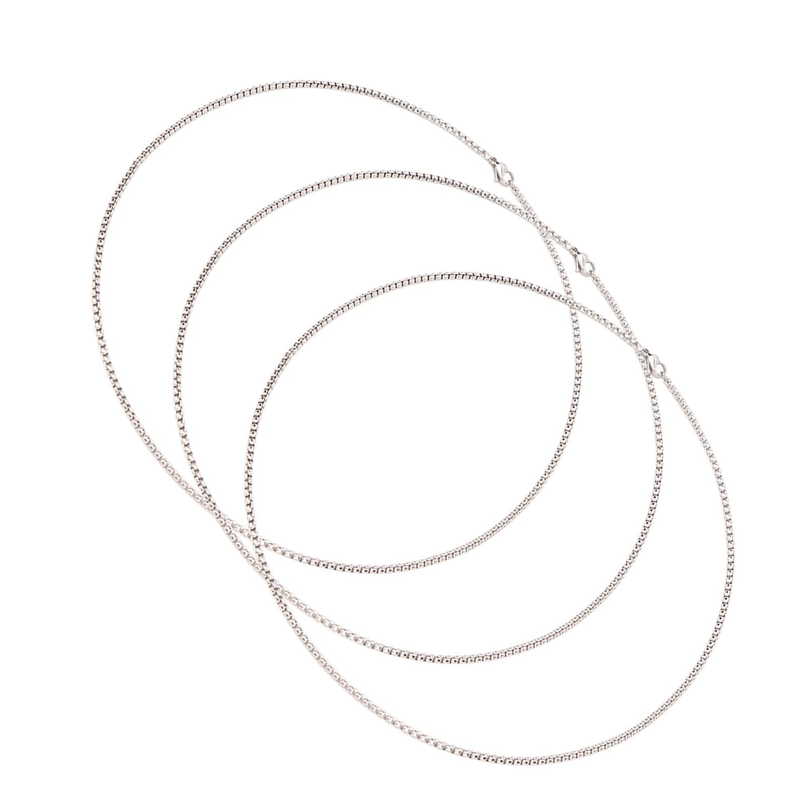 3Pcs Titanium Steel Necklace 19.7in Long 0.1in Thick Stylish Design High Polish