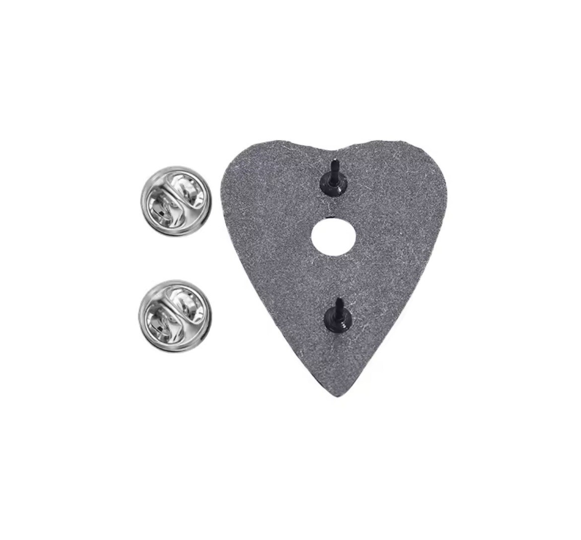 Ouija Board Planchette Metal Style 1pc Pin Double Rubber Pin Backer Parody Fun