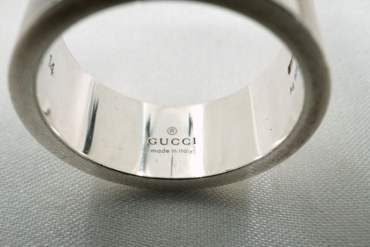 GUCCI 7.5 US Branded G Ring Logo 7.8ｇ Unisex Ag925 Silver Accessories 6672j