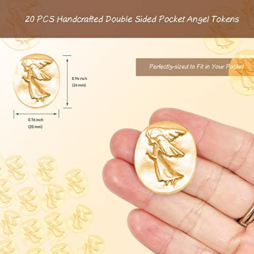 20 Pcs Spirit Guardian Angel Token – 2 Sided Good Luck Pocket Coin Lucky Gold