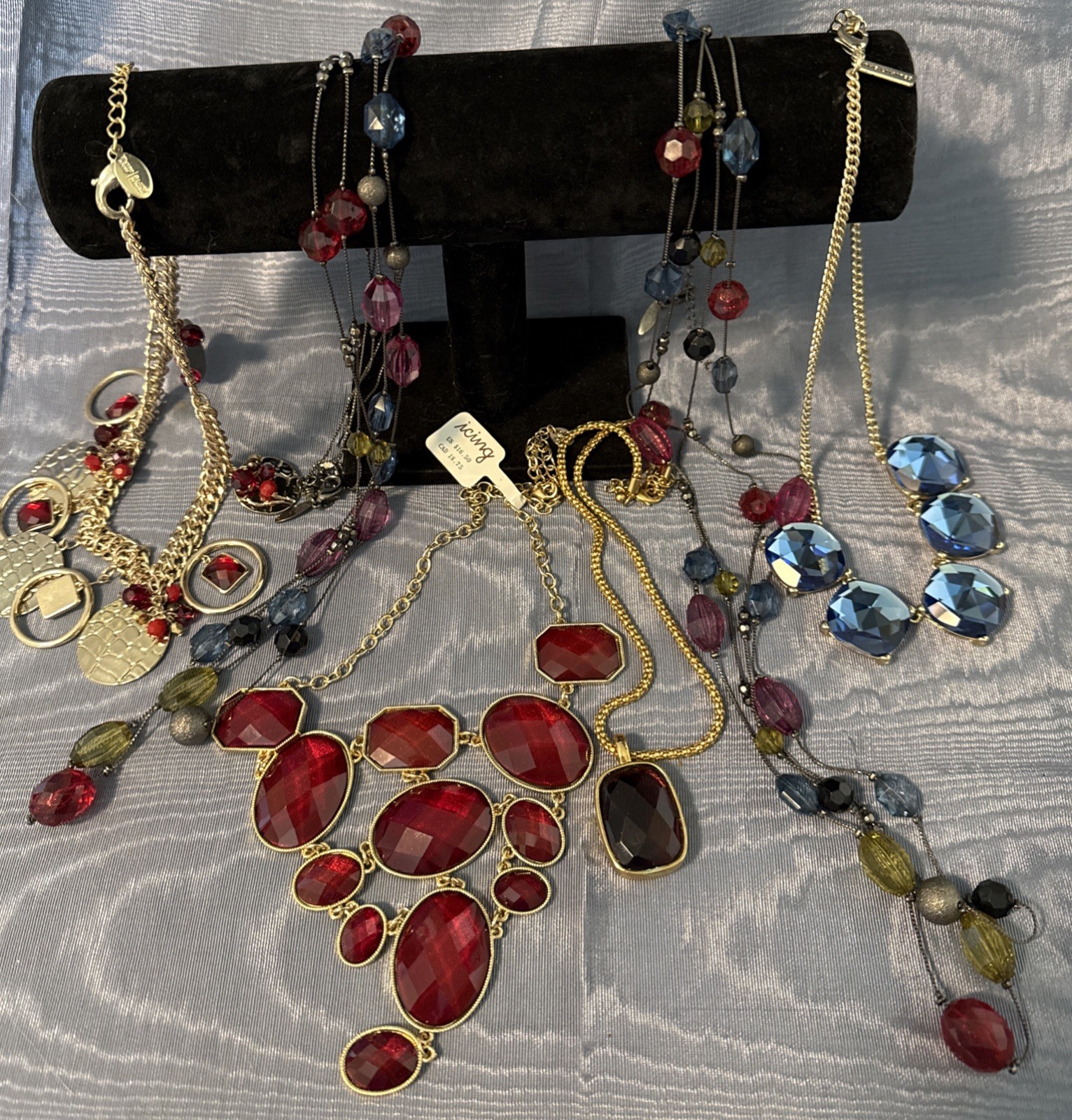 Lot Of 6 Branded Statement Necklaces Jewel Tones WHBM Limited NY Icing July 4