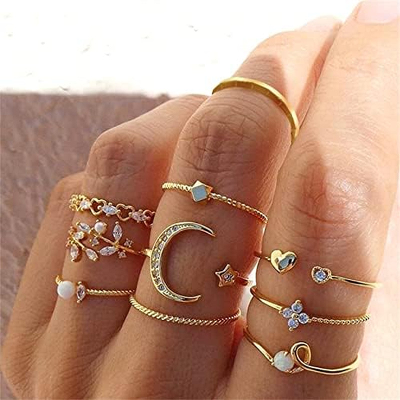 Gold Stackable Rings for Women Non Tarnish Cute Rings for Teens Trendy Stuff Boh
