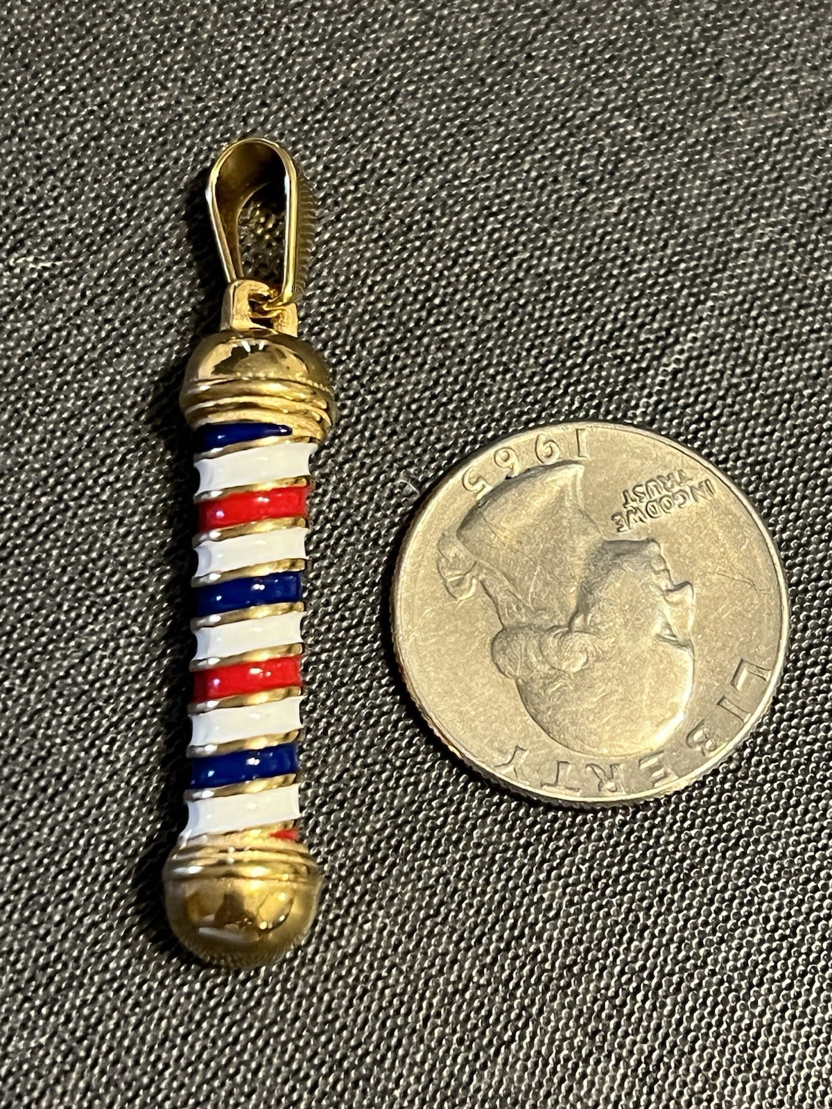 Gold 14k plated over stainless steel with 5A CZ iced out Barber Shop Pendant