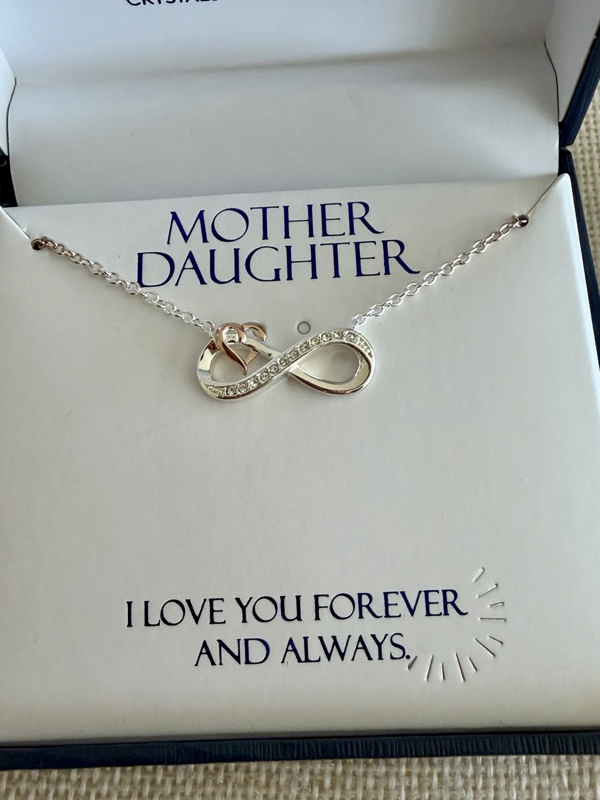 Brilliance Mother Daughter Infinity Necklace Crystals From Swarovski