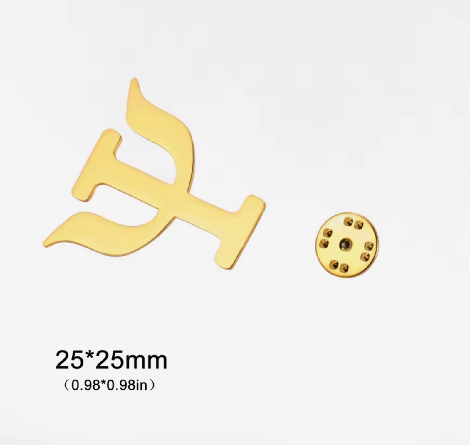 Psi Symbol Brooch for Women Men Stainless Steel Shirt Suit Badge Pin Greek