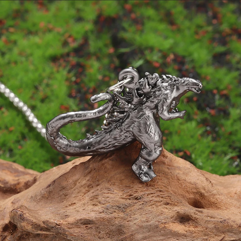 Godzilla Monster Jewelry Black Steel Sexy Dinosaur Movie Pendant Necklace