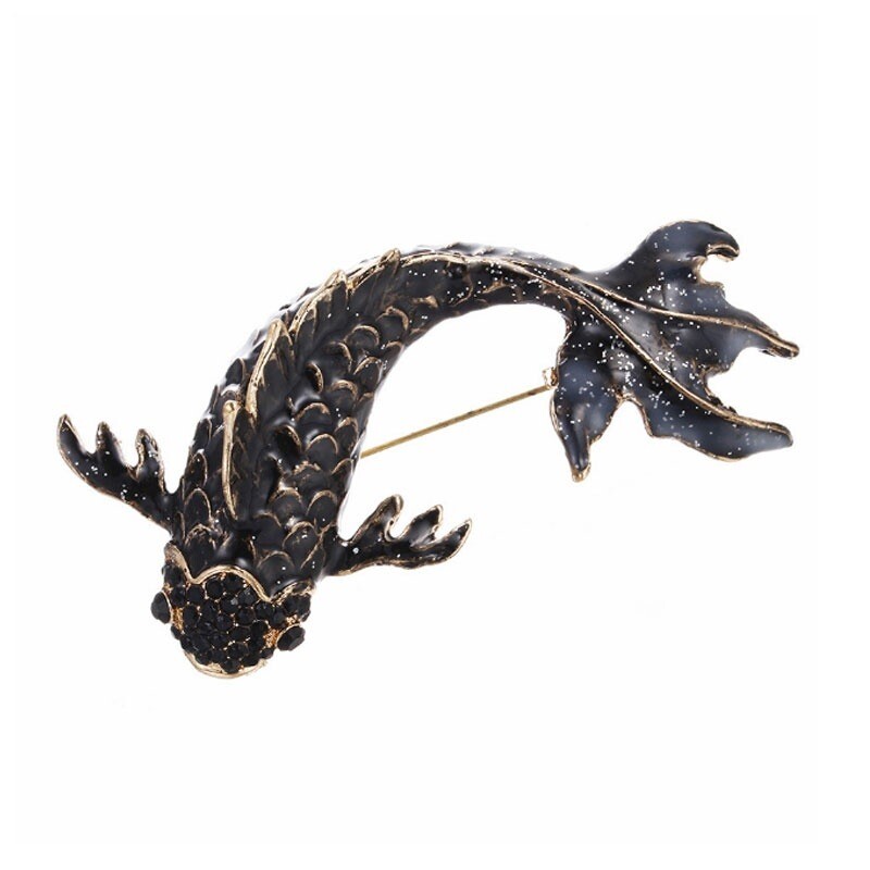 1PCS Fish Rhinestone Brooch Pin Jewelry Vintage Banquet Big Brooches for Women