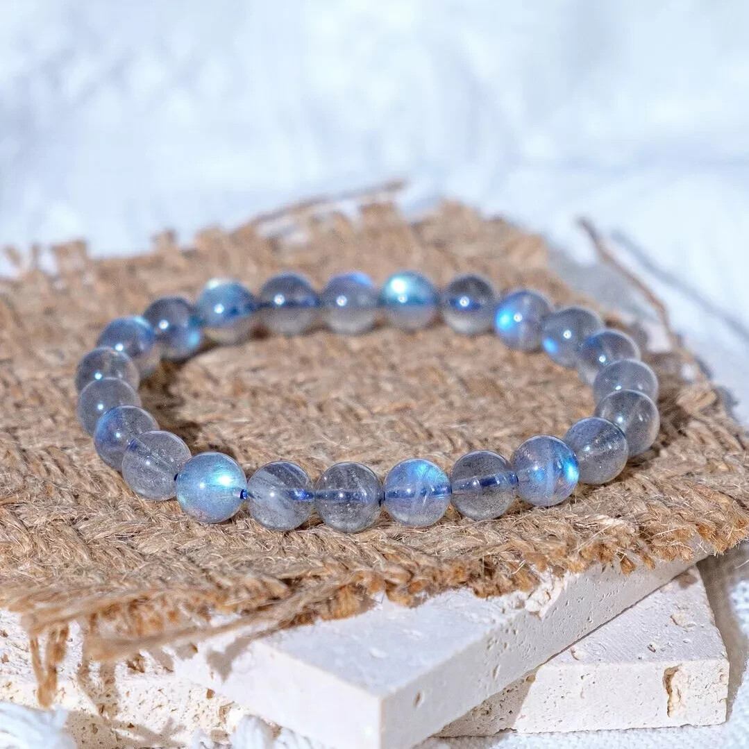 Natural Moonstone Stone Bracelet 7mm Beads Crystal Healing Stretch Bracelet Gift