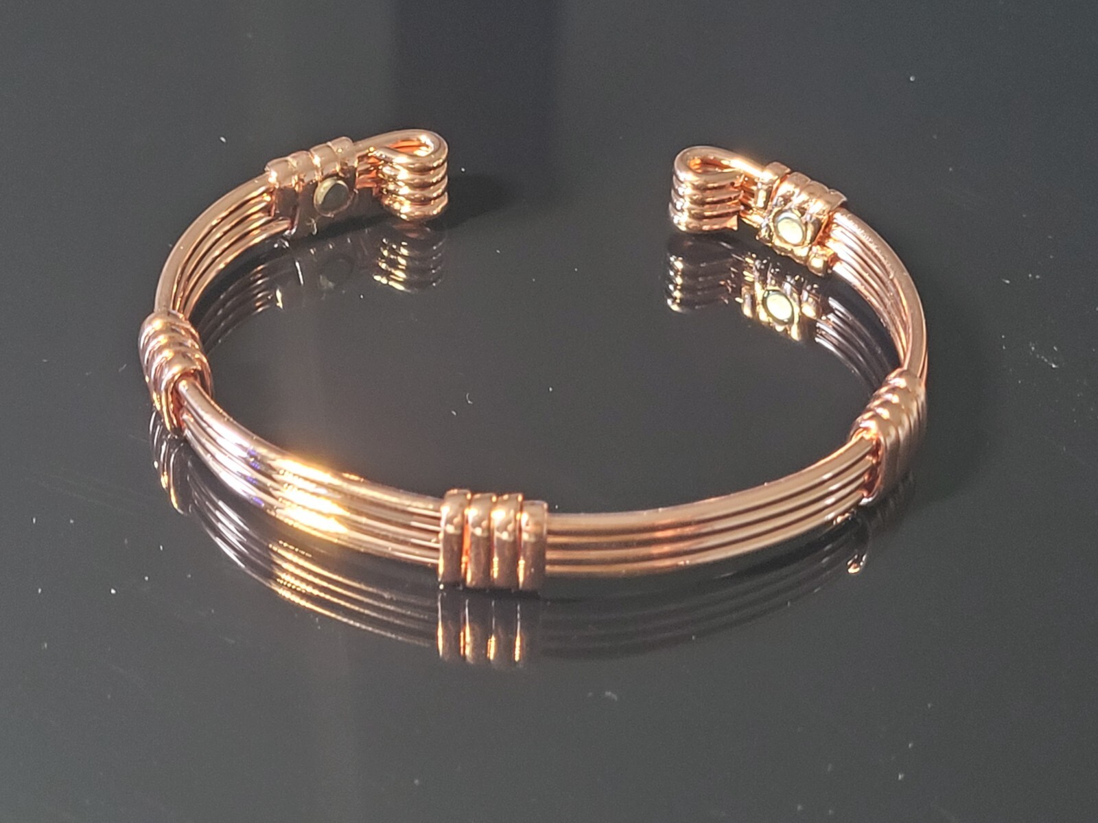 4 Line Pure Copper Magnetic Bracelet Arthritis Pain Therapy Energy Cuff