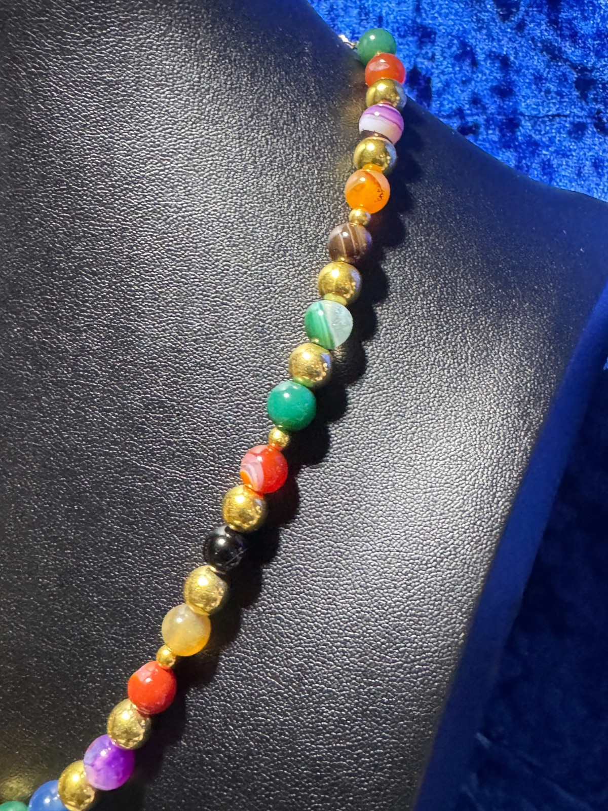 Multi-Colored Agate Natural Gemstone Beaded Necklaces & Bracelets 19.5″ 17.5″ +