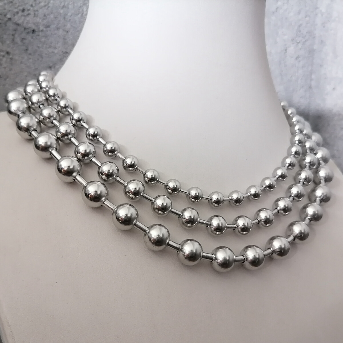 Punk Ball Chain Necklace, 316L Stainless Steel, 2000’s, Y2K, Grunge Jewelry, Pun