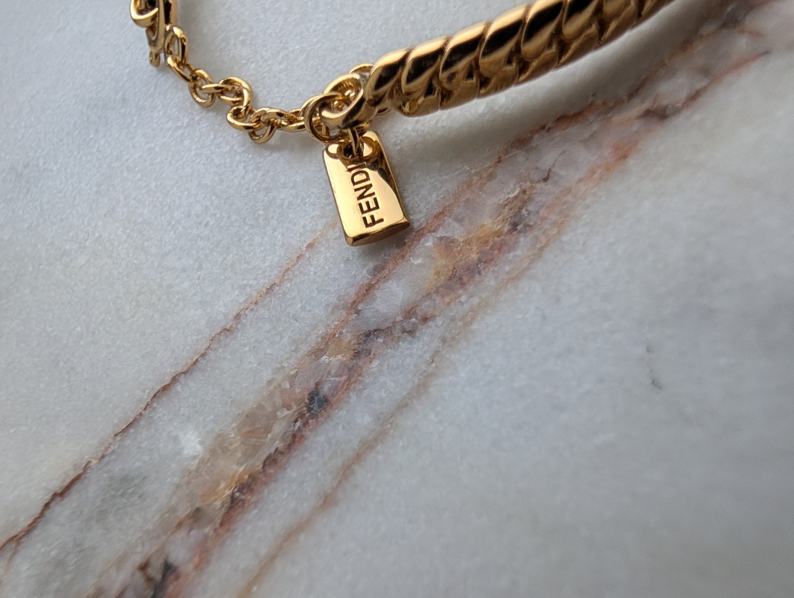 Vintage Fendi Gold-Plated “FF” Logo Bangle Bracelet – Repair & Restoration