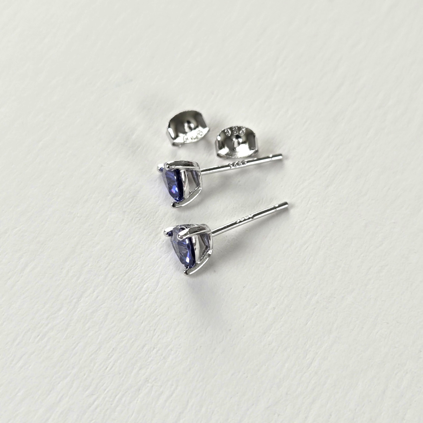 Tanzanite Stud Earrings 1.00 TCW Blue Trillion Cut 925 Sterling Silver Gift