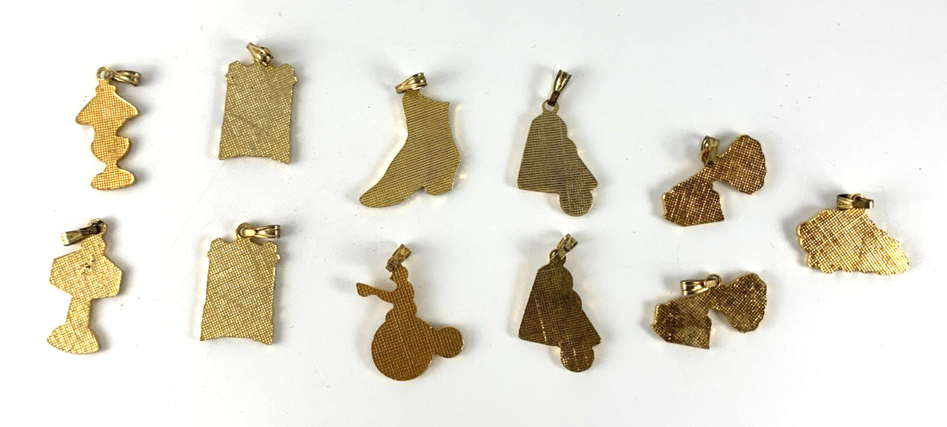 Vintage Enamel Pendants/Charms | Clock Bi-Plain Pool Shoe + | Lot of 11 | NOS