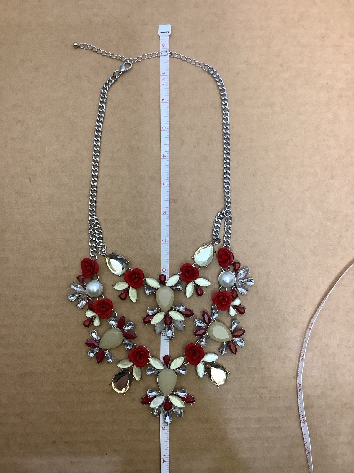Red Velvet Roses and Gems Fashion Necklace Prom Wedding Formal casual party