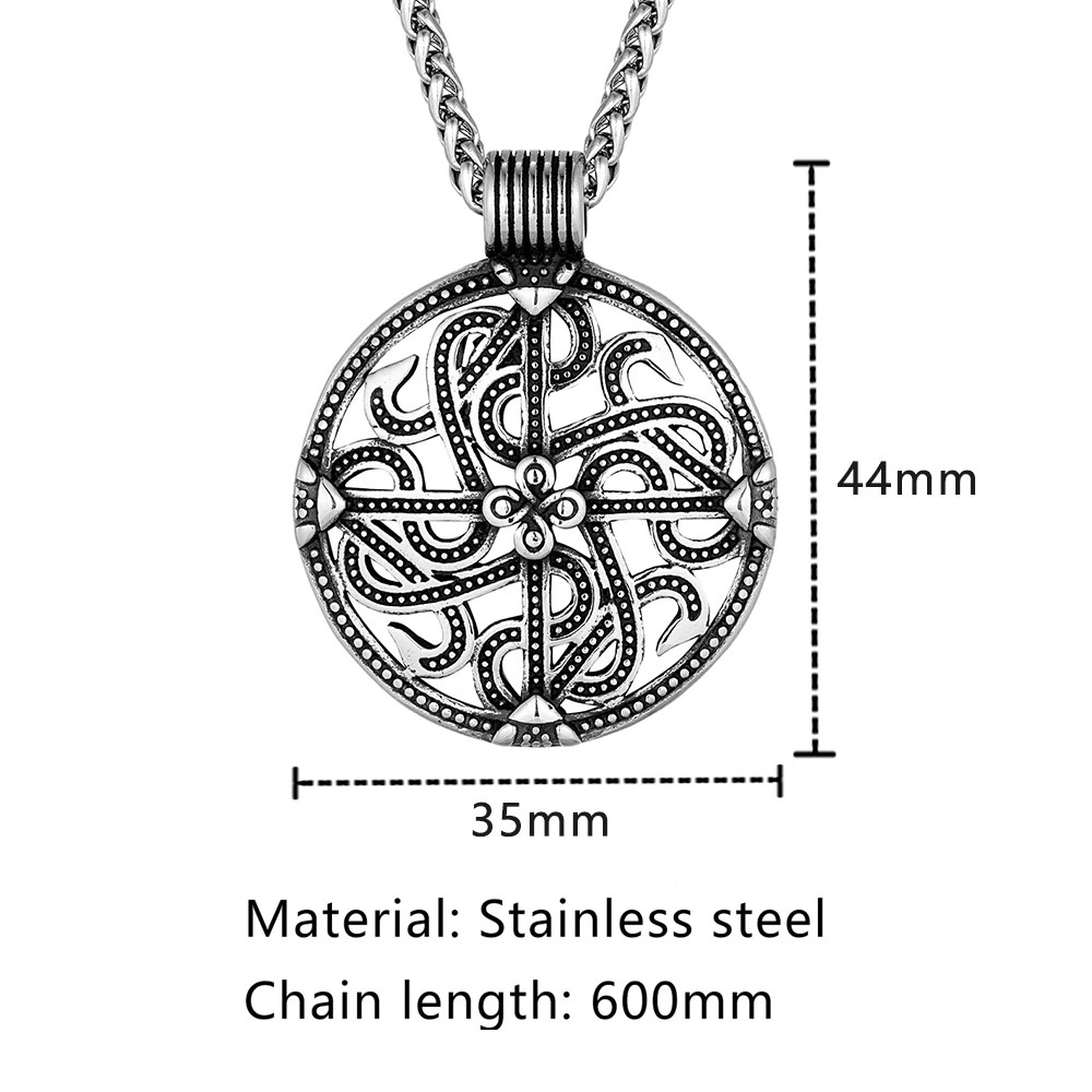 Vintage Hollow Viking Celtic Knot Cross Stainless Steel Pendant Necklace Norse R