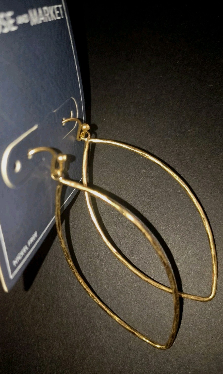 Melrose and Market Gold Tone Teardrop Dangle Hook Earrings Nickel-Free 2 in
