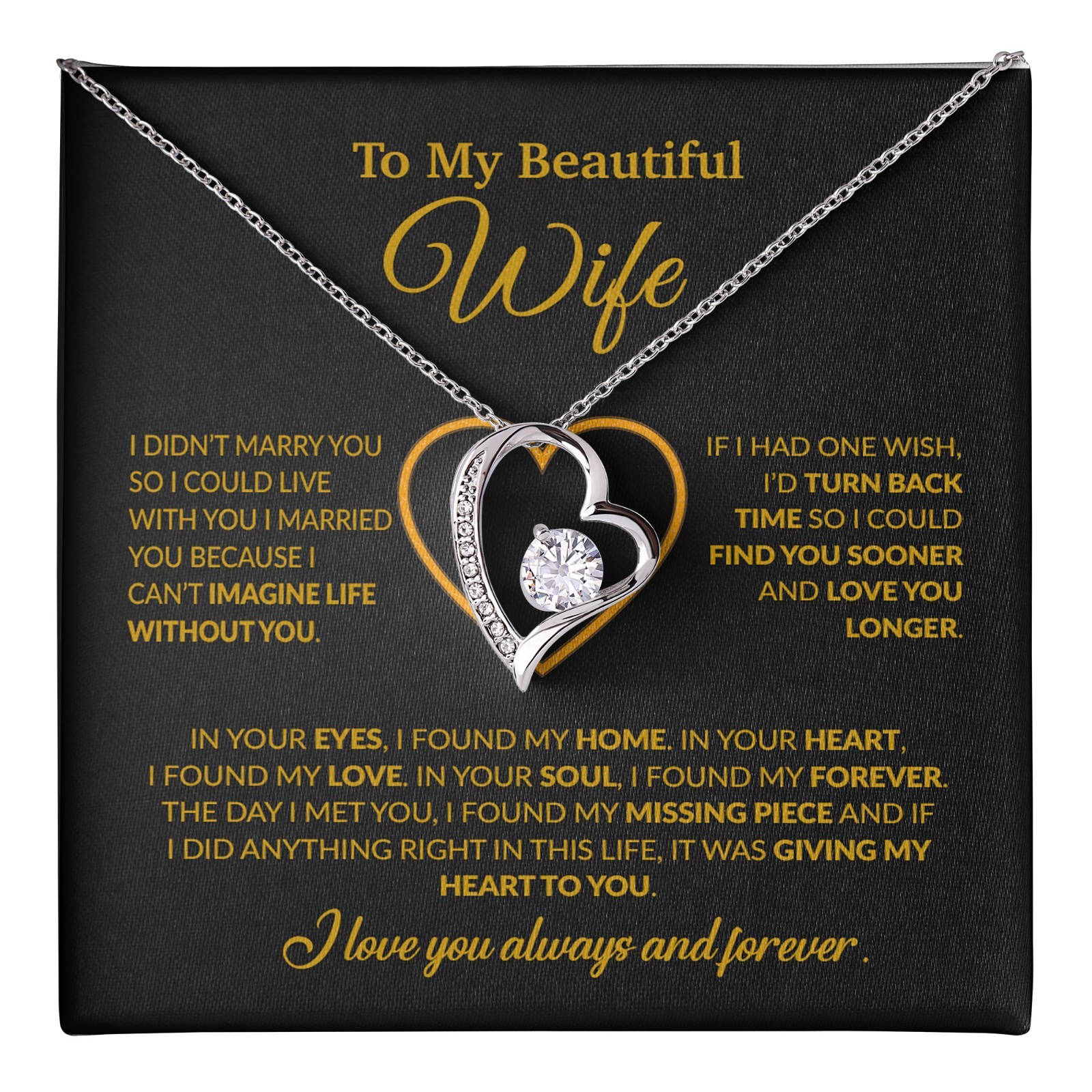 To My Wife Necklace, Wife Gift from Husband, Christmas Gift, Valentines Gift