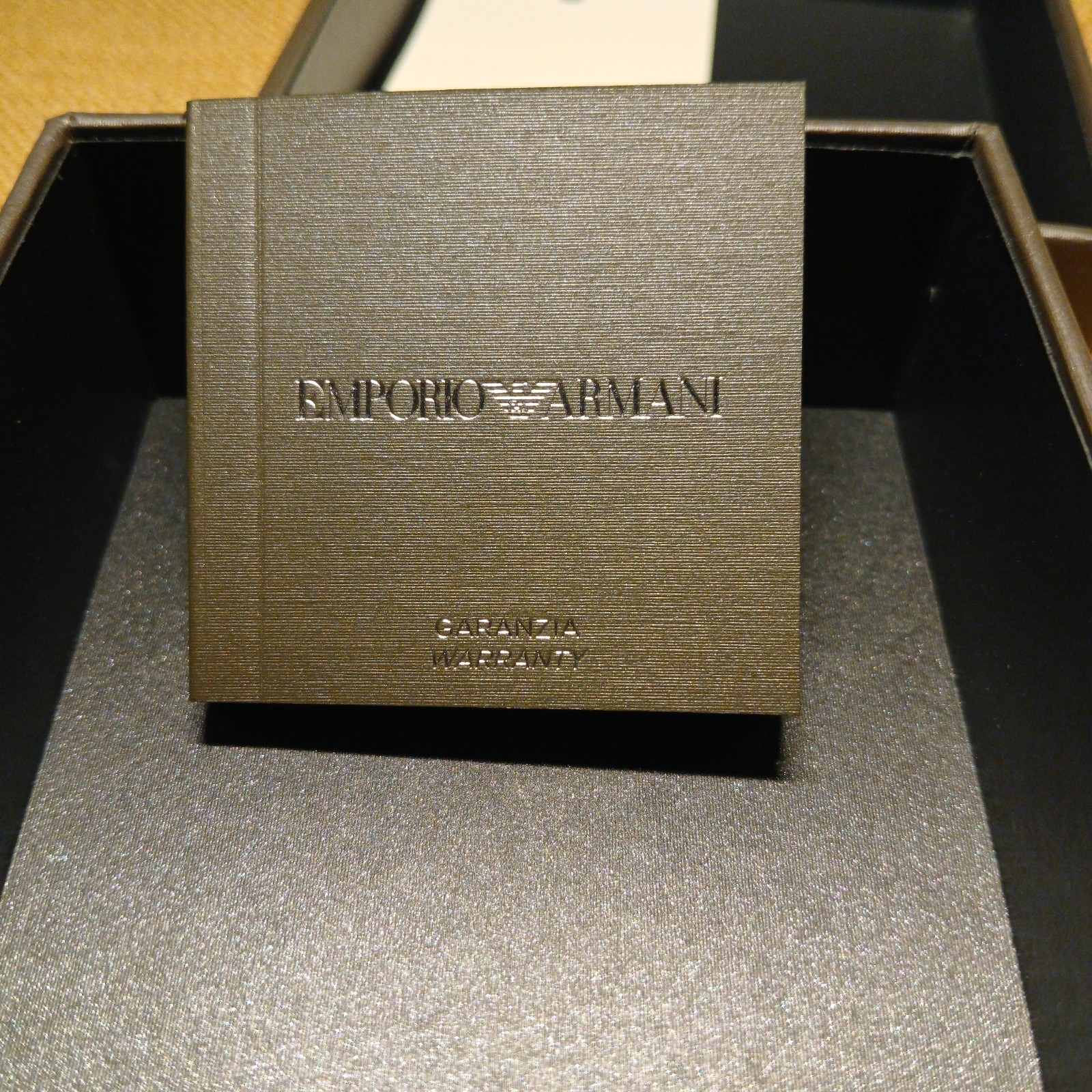 NWT 140$ Emporio Armani Gold Tone Steel LOVE Necklace New In Box