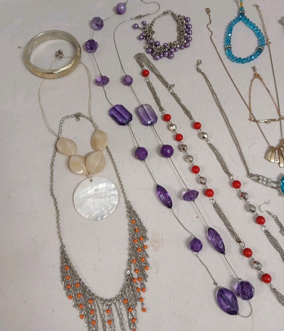 Mixed Jewelry Lot – Necklaces, Bracelets, Earrings (#1136)