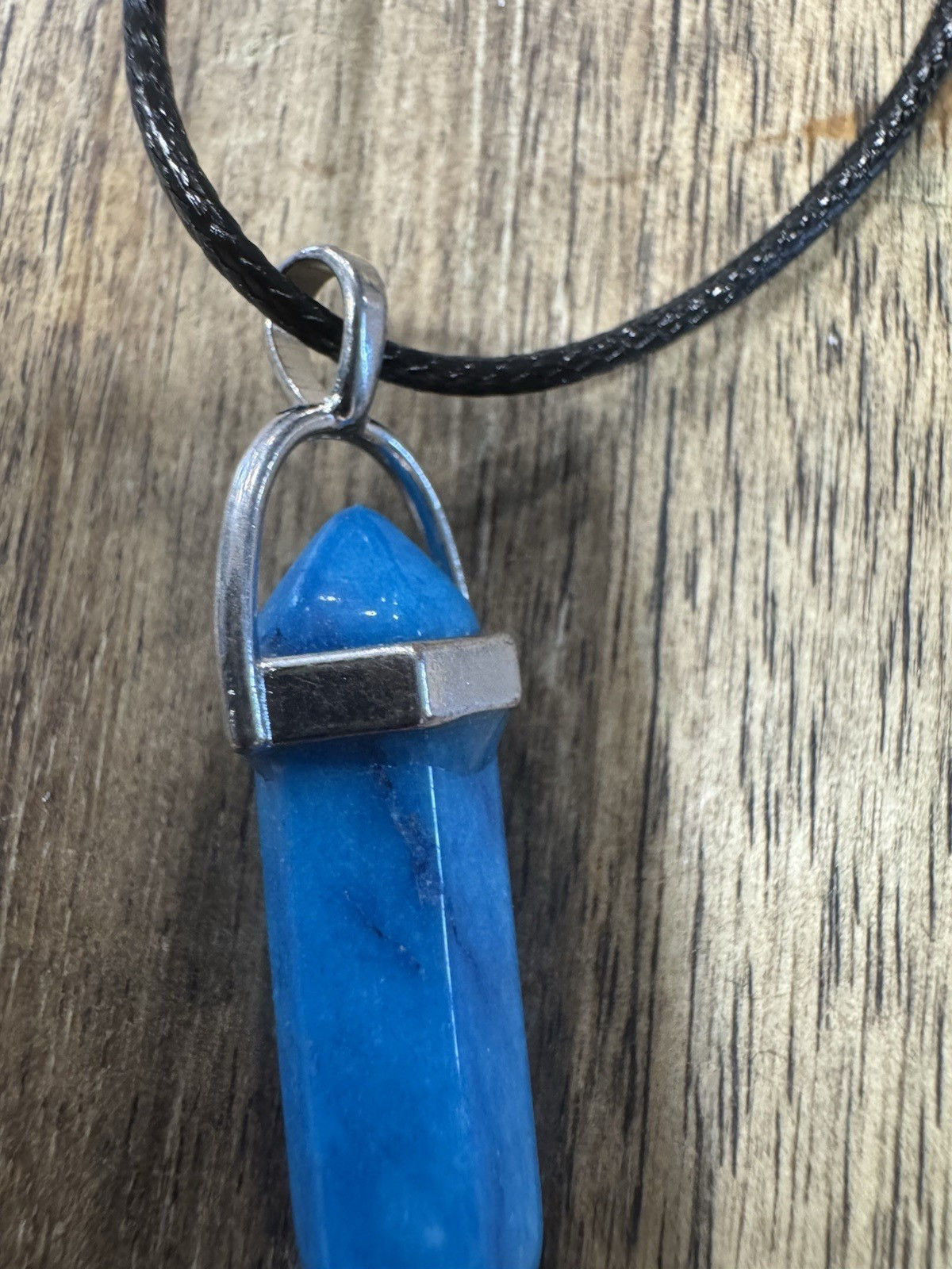 Blue Hexagon Pendannt Necklace