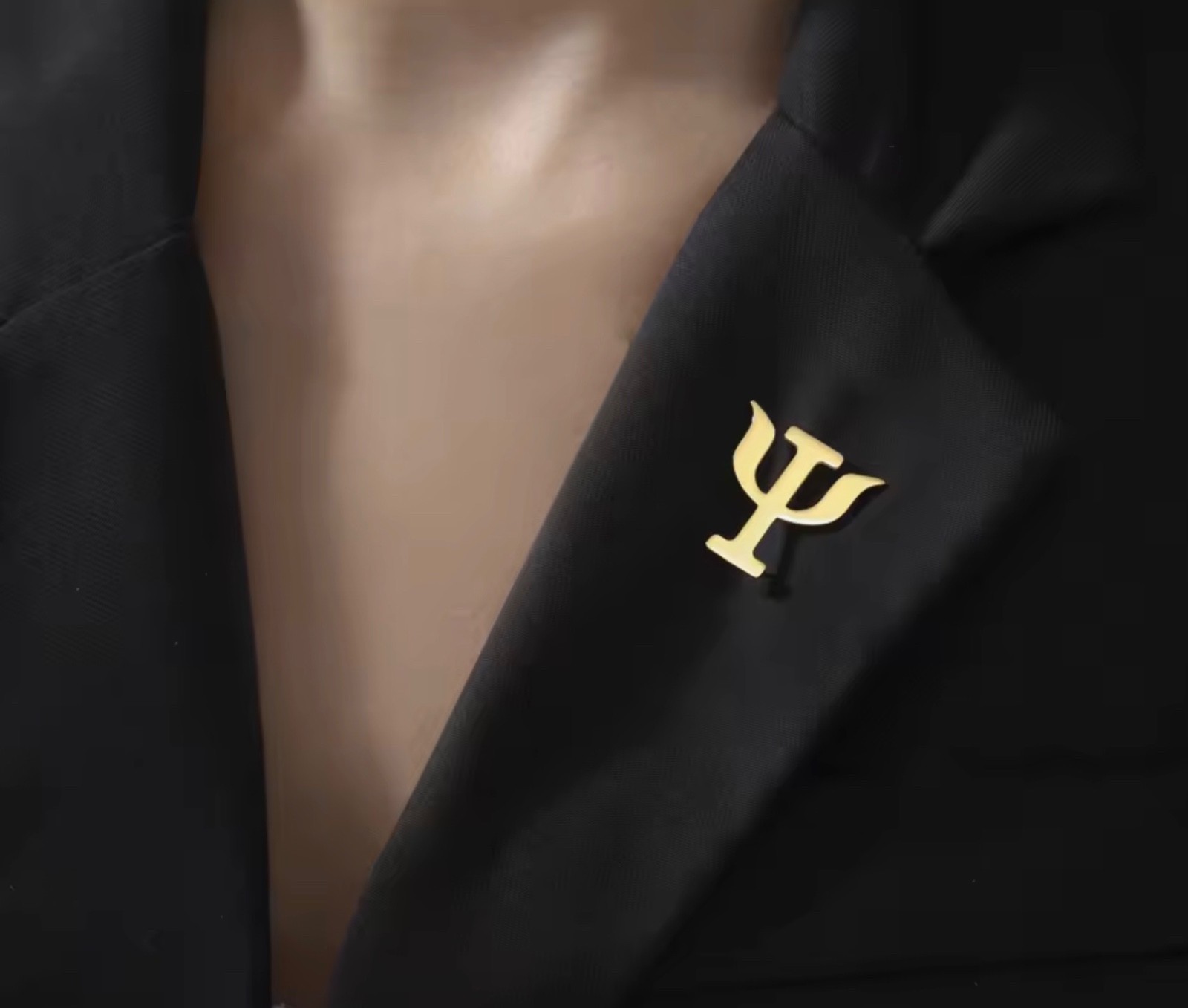 Psi Symbol Brooch for Women Men Stainless Steel Shirt Suit Badge Pin Greek