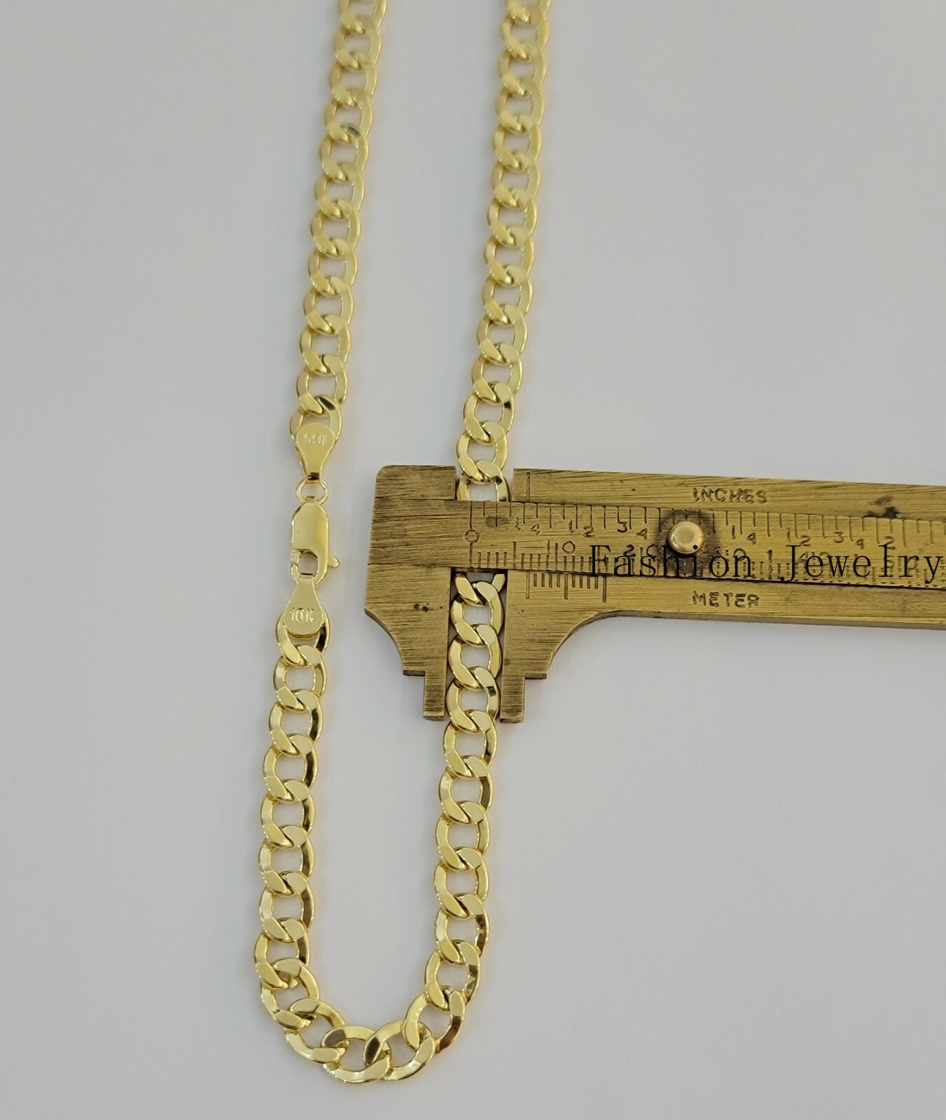 10k Gold Cuban Link Chain Necklace 6.5mm 20″ 22″ 24″ 26″ 28″ REAL 10kt Yellow Gd