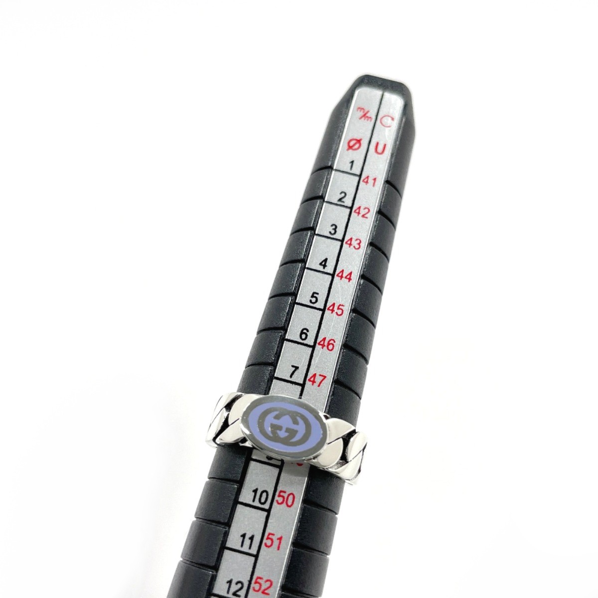 GUCCI Ring Interlocking G Silver925/enamel Silver/Light purple US 5(US Size)