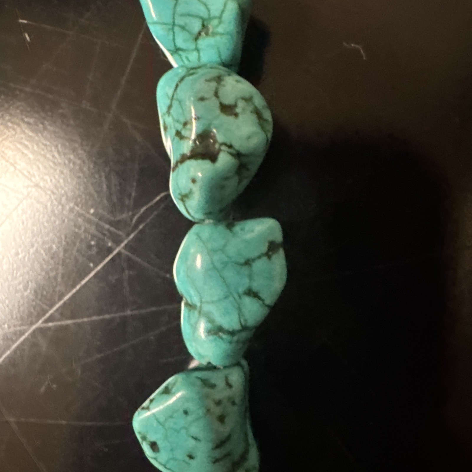 Block Turquoise Tie Back Necklace