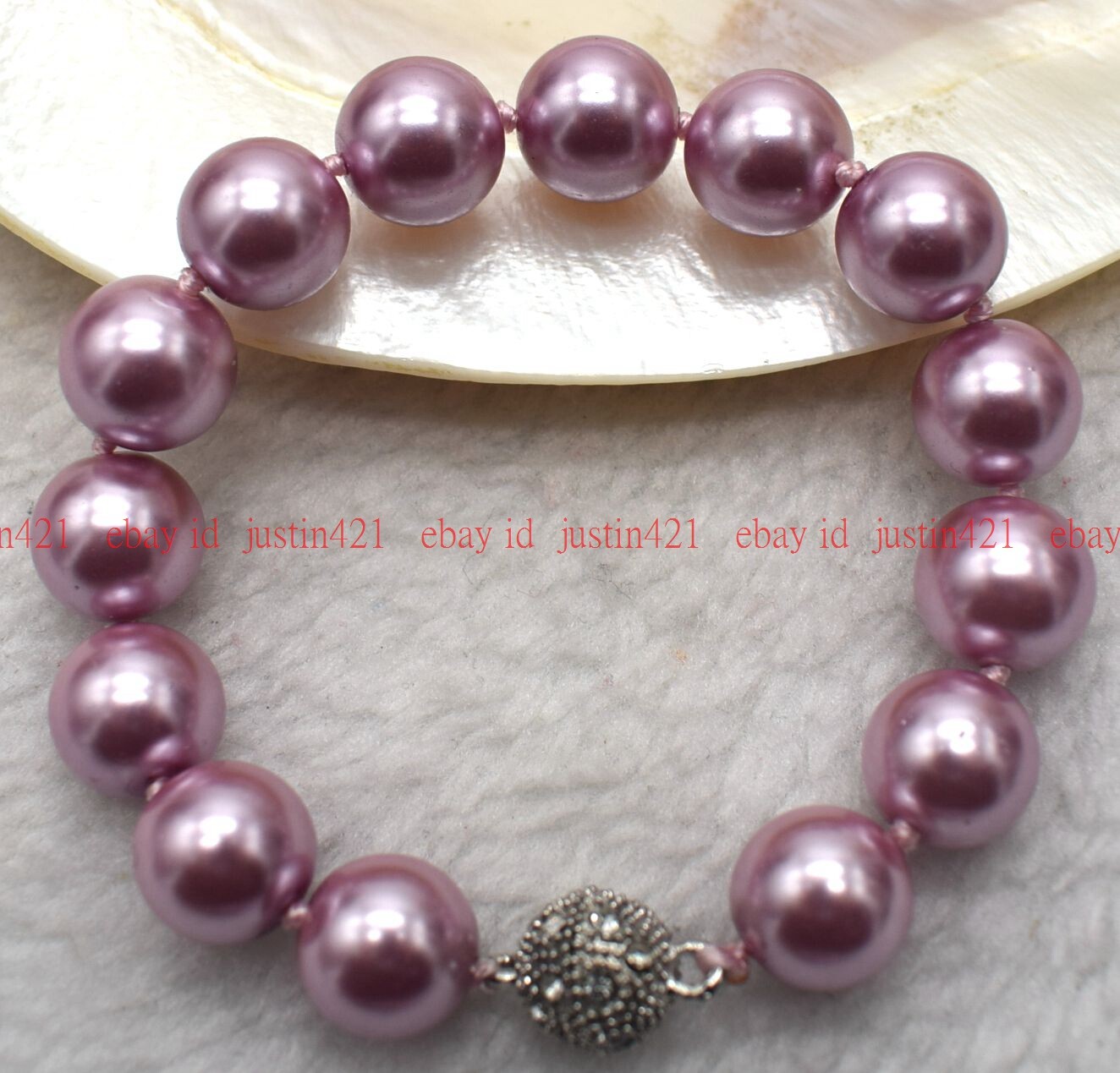 Genuine 8/10/12mm Multicolor South Sea Shell Pearl Round Beads Bracelet 7-9″ AAA