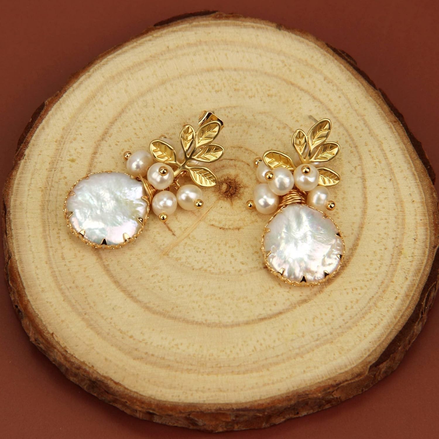 Unique 18k Gold & Freshwater Baroque Pearls – Dangle Earrings for All Occasions