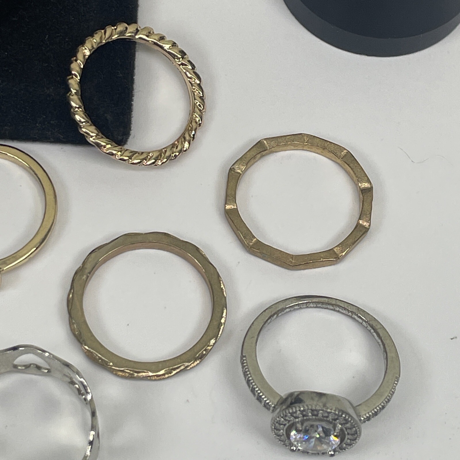Lot 14 Rings Jewelry Mix Lot Fashion Assorted Shapes Colors All Size 5.75