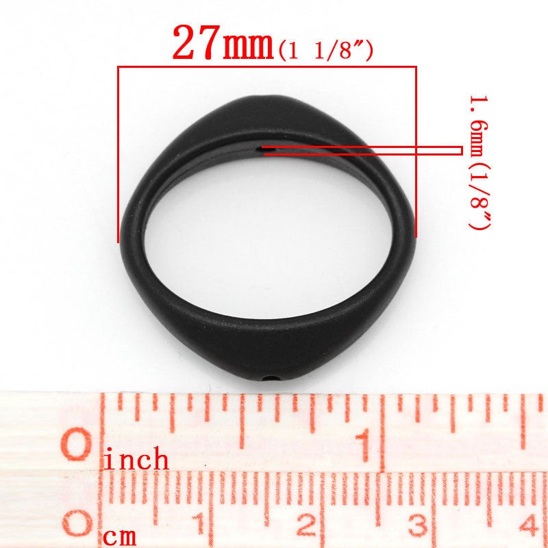 Sexy Sparkles 5 Pcs Acrylic Oval Spacer Beads Frame Black Hollow 27mm