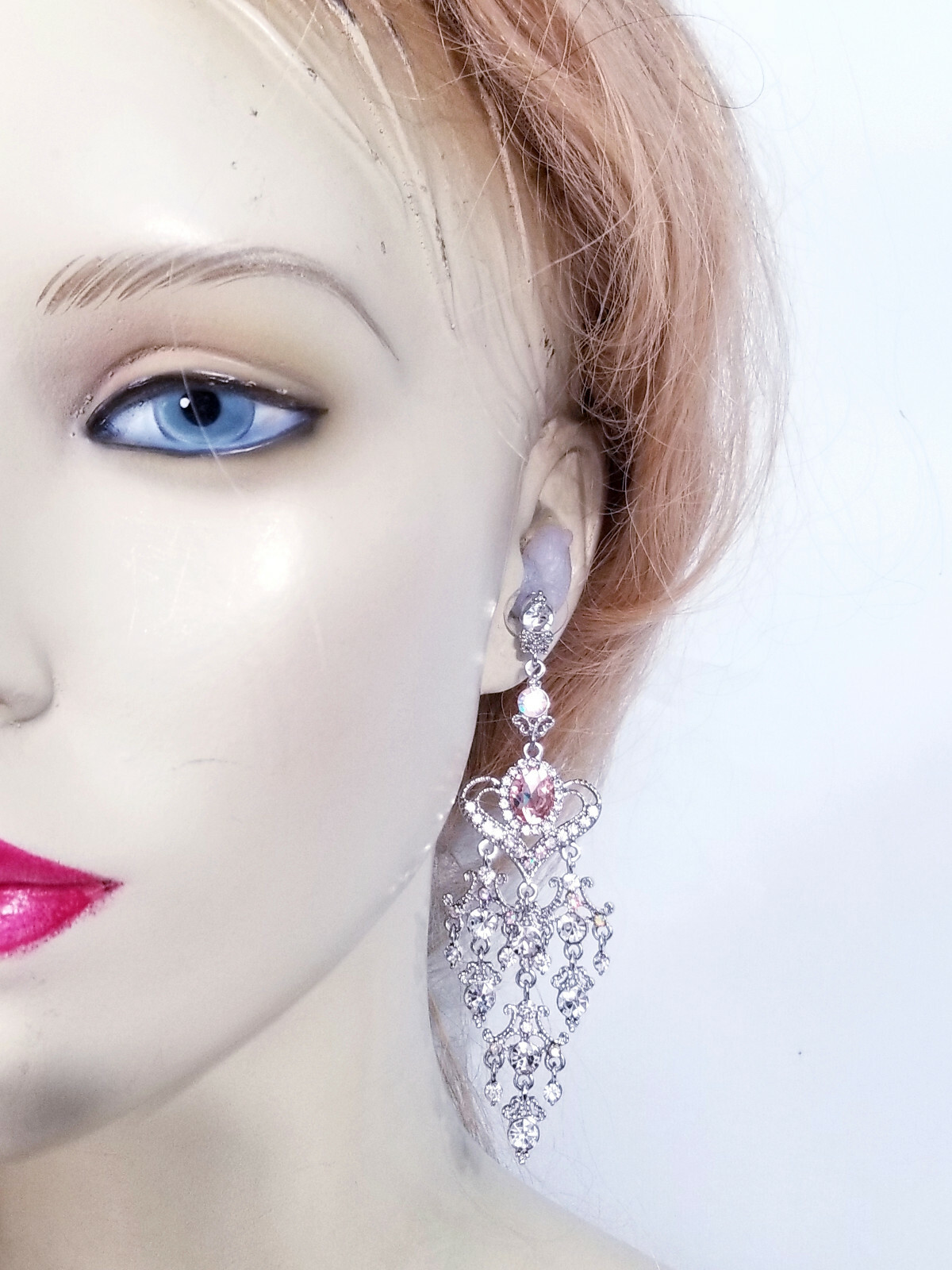 Chandelier Drop Earrings, 4 Inch Bridesmaid Earrings, Prom Pageant Jewelry
