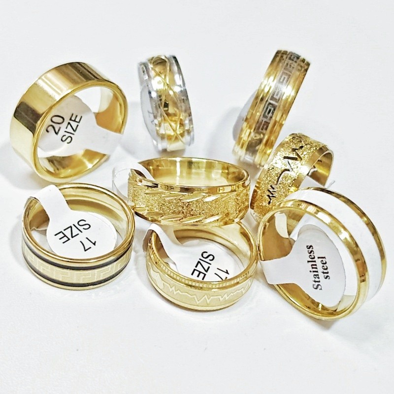 Wholesale 50 Pcs 8mm Mixed Styles Stainless Stackable Rings Unisex Bulk Jewelry
