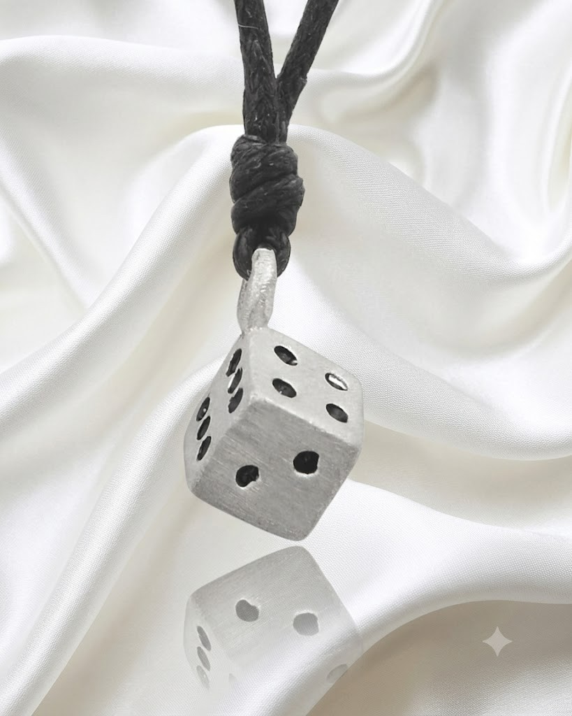 Dice Gambler 92.5 Sterling Silver Pewter Brass Charm Necklace Pendant Jewelry