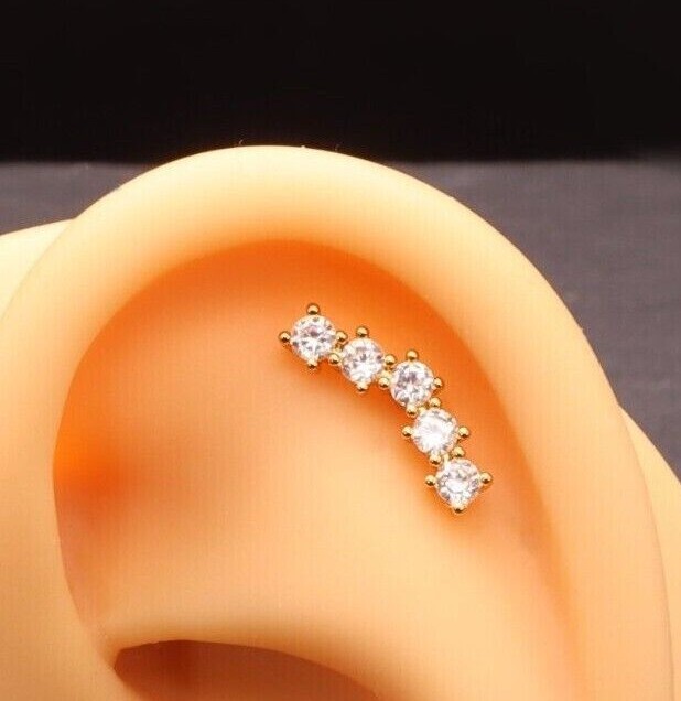 Beautiful Gold Silver Rose Cartilage Helix Conch Earrings Surgical steel B3