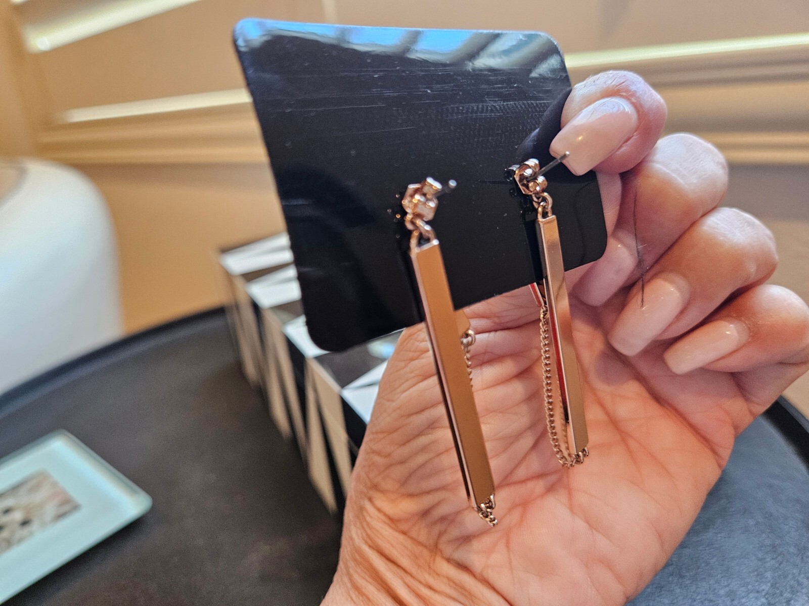 Jenny Bird Rose Gold finish Series Cuff Bracelet and Matching Earrings Set EUC!