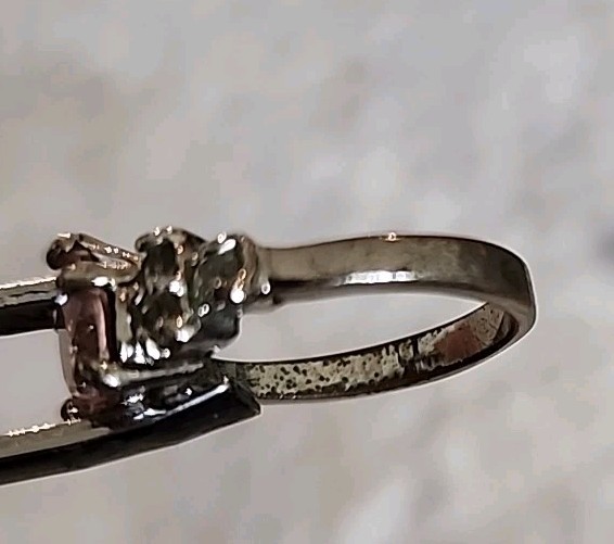 Size 5 Silver Plated Pink Heart Solitaire Ring Please See Description