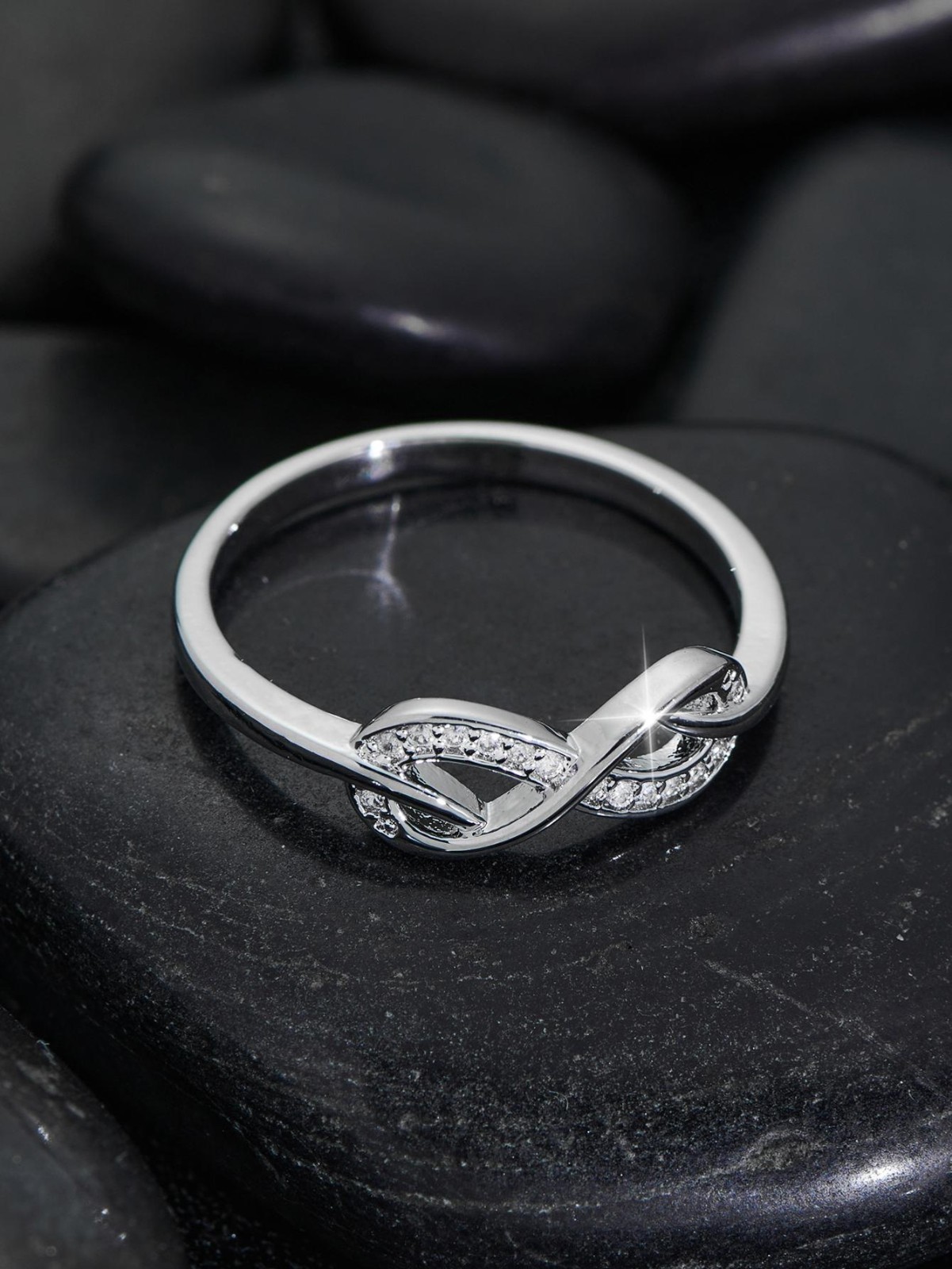 Infinity CZ Ring Forever Endless Love Eight Shape Band Ring Women Jewelry Gift