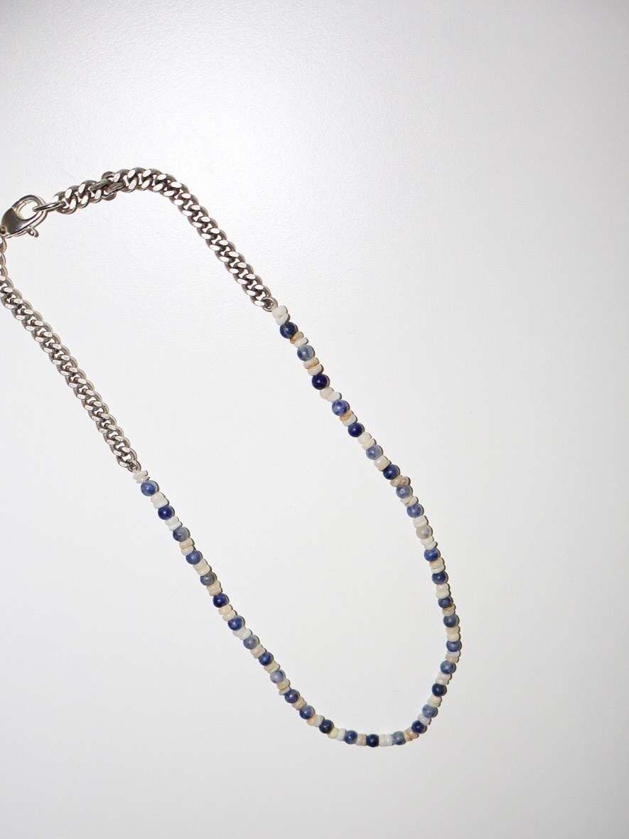 SEMI PRECIOUS STONE CHAIN NECKLACE – BLUE STONE