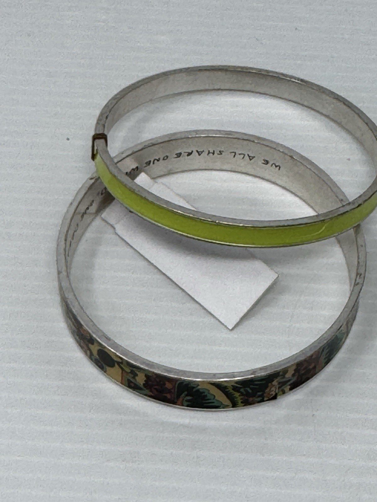 Sakroots Lime Green & Multicolor Bangle Bracelets Lot Of 2 Set Fashion Peace