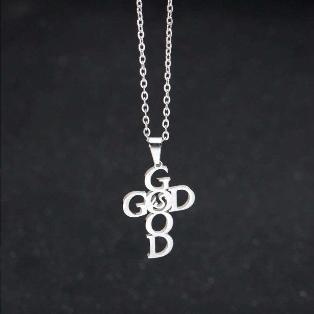 “God is Good” stainless steel jewelry Set – necklace, earrings, bracelet