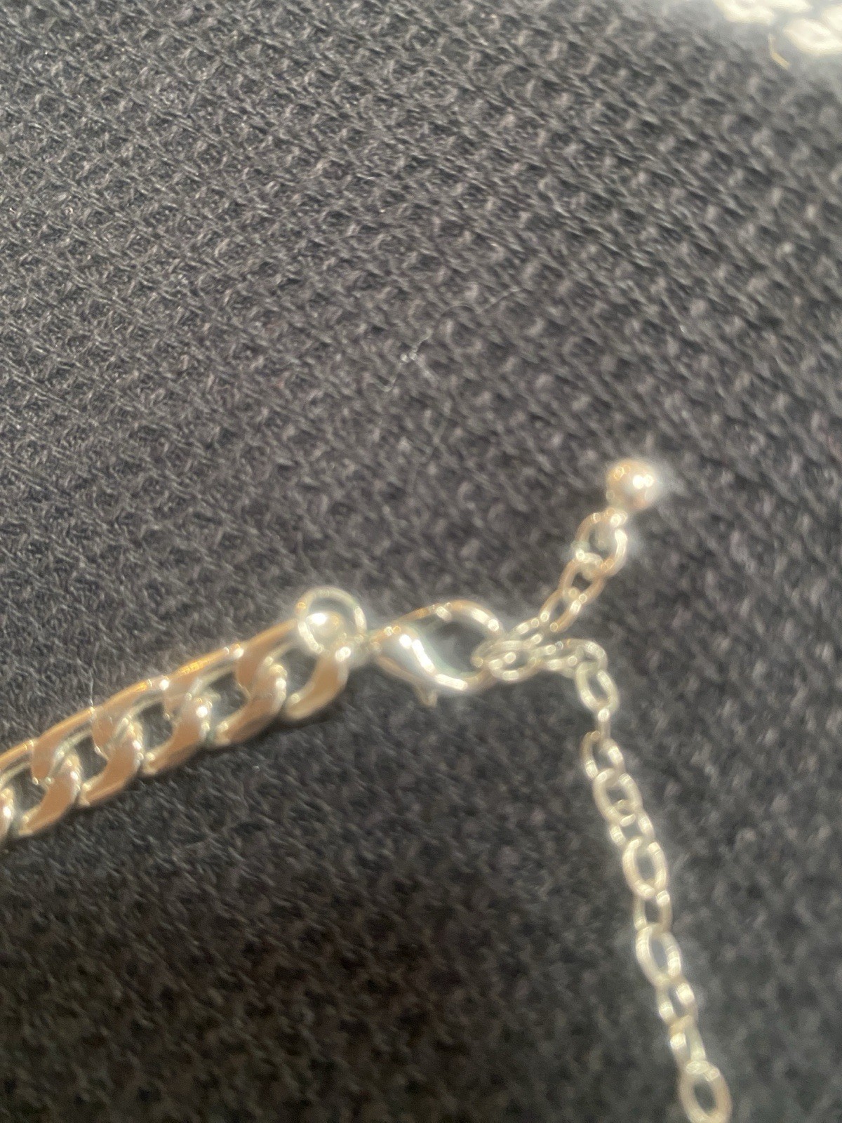 Stainless Steel Cuban Link Chain Necklace Adjustable 18in Lobster Clasp Metal