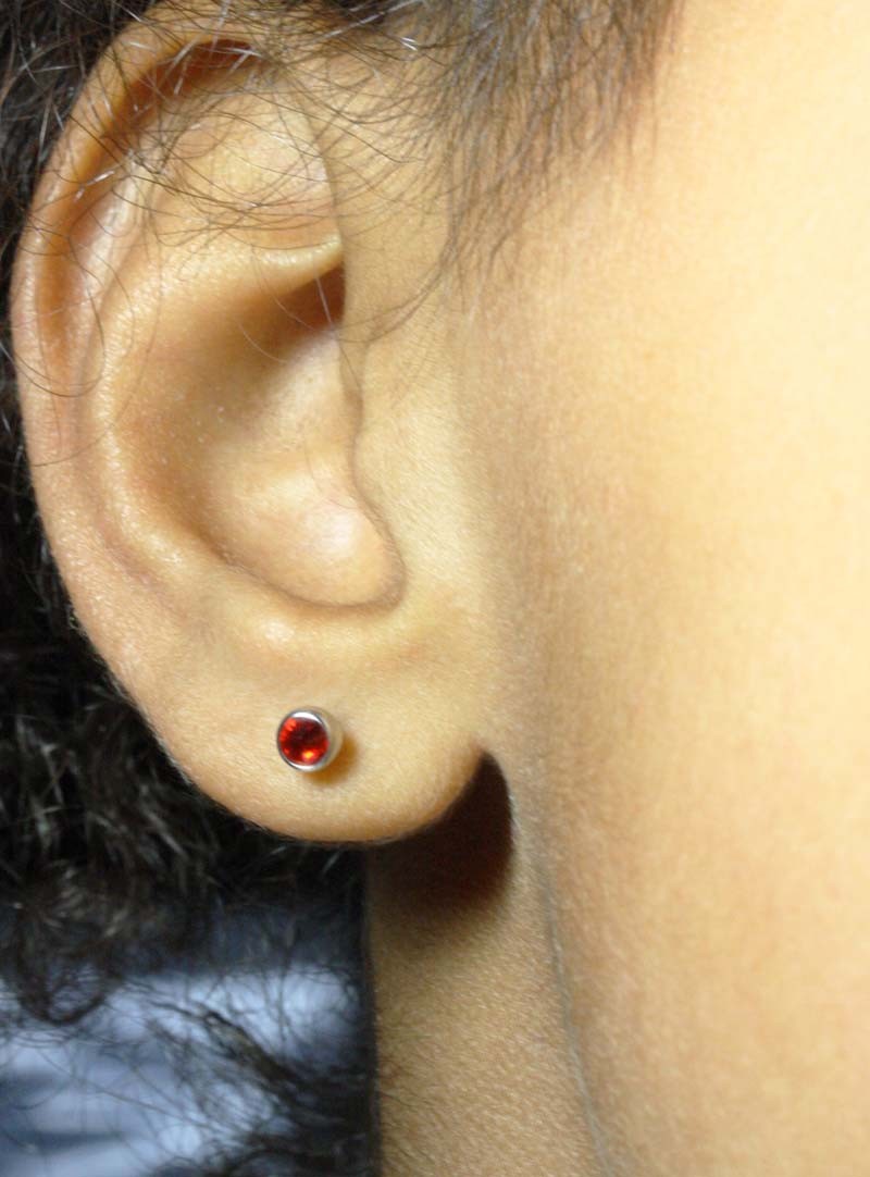 Stud Crystal Earrings Flat Back Post Tragus-Ear Lobe-Helix -Rook PAIR
